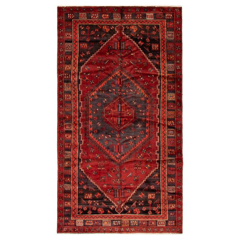 ECARPETGALLERY Hand-knotted Andelz Red Wool Rug - 4'8 x 8'6 - Dark Red - 4'8 x 8'6