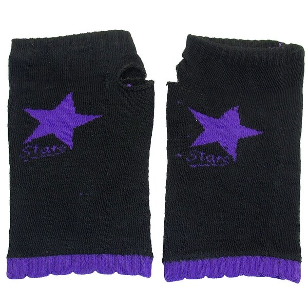 black knit fingerless gloves