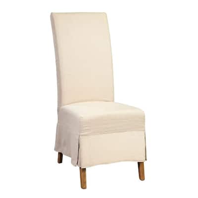 Furniture Classics Fabric Linen Slip Covered Parsons Chair