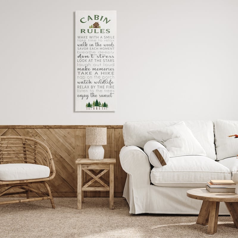 Stupell Fun Rustic Cabin Rules Canvas Wall Art Design By Seven Trees Design