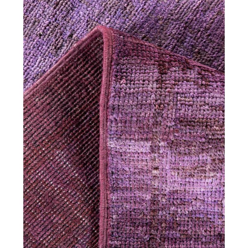 Overdyed One-of-a-Kind Hand-Knotted Area Rug - Purple - 8' 2" x 9' 10"