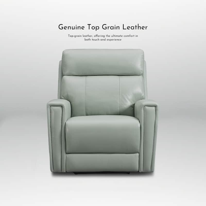 Genuine Leather Zero Gravity Power Recliner Chair with Power Headrest, USB&USB-C Port