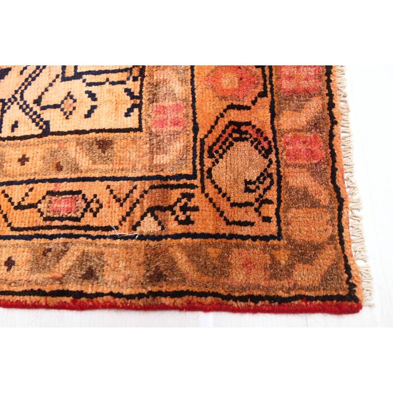 ECARPETGALLERY Hand-knotted Andelz Red Wool Rug - 4'5 x 9'11