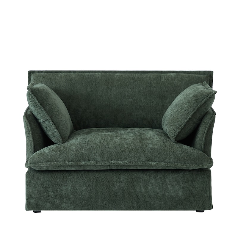 47.2" Oversized Single Sofa Chair Accent Chair with Charging Ports, Chenille Armchair Lounge Chair for Living Room Apartment