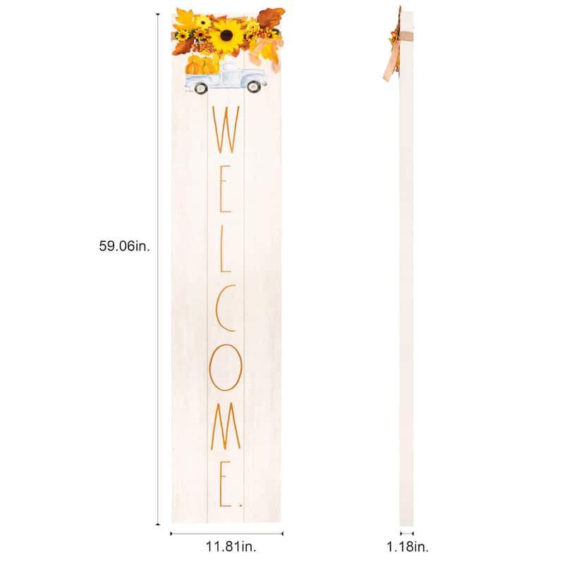 Rae Dunn Wooden Porch Leaner Door Sign - FALL THEMES