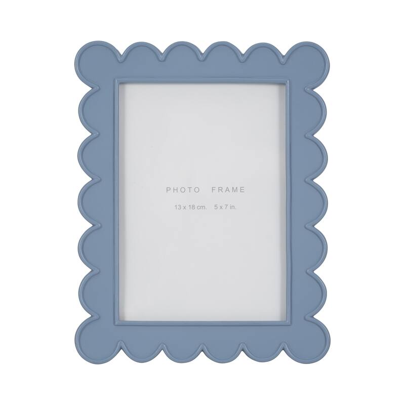 Resin Scallop Edge Photo Frame - Blue