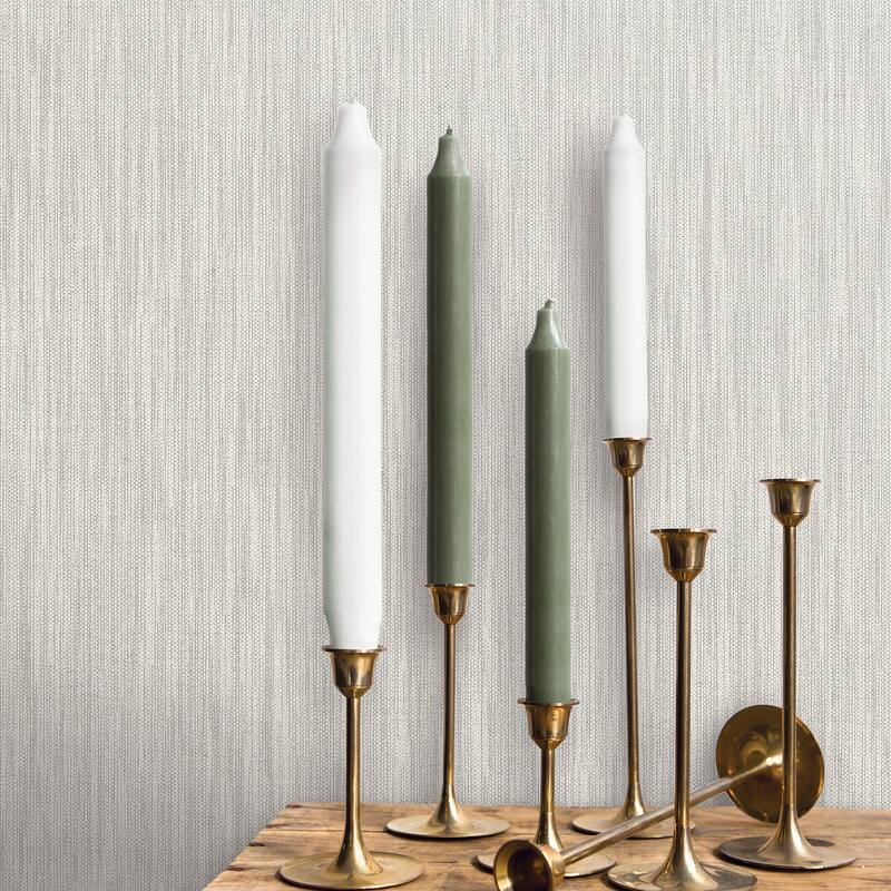 A-Street Prints Chiniile Grey Faux Linen Wallpaper