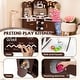 preview thumbnail 7 of 5, Corner Wooden Play Kitchen with Slide and Coffee Machine for Kids - 41" x 12" x 37"