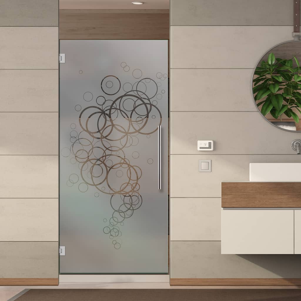Swing Shower Door with Frosted Design