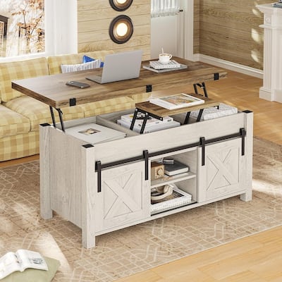 Lift Top Coffee Table 2 Sliding Barn Doors Storage Dining Table