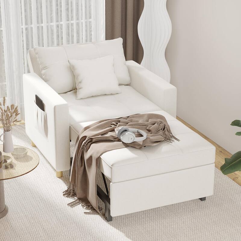 AECOJOY Adjustable Sleeper Chair Bed 3-in-1 Convertible Futon Sofa