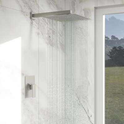 10 Inches Brushed Nickel Wall Mounted Rain Shower Head