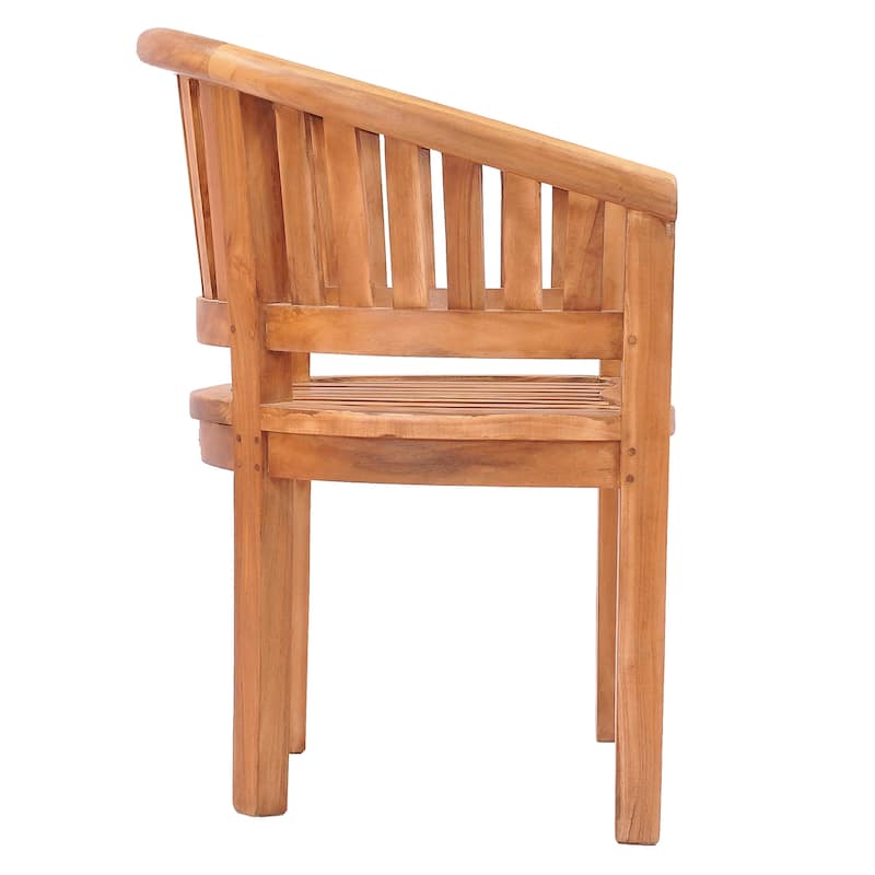 Chic Teak Peanut Teak Wood Indoor/ Outdoor Dining Arm Chair