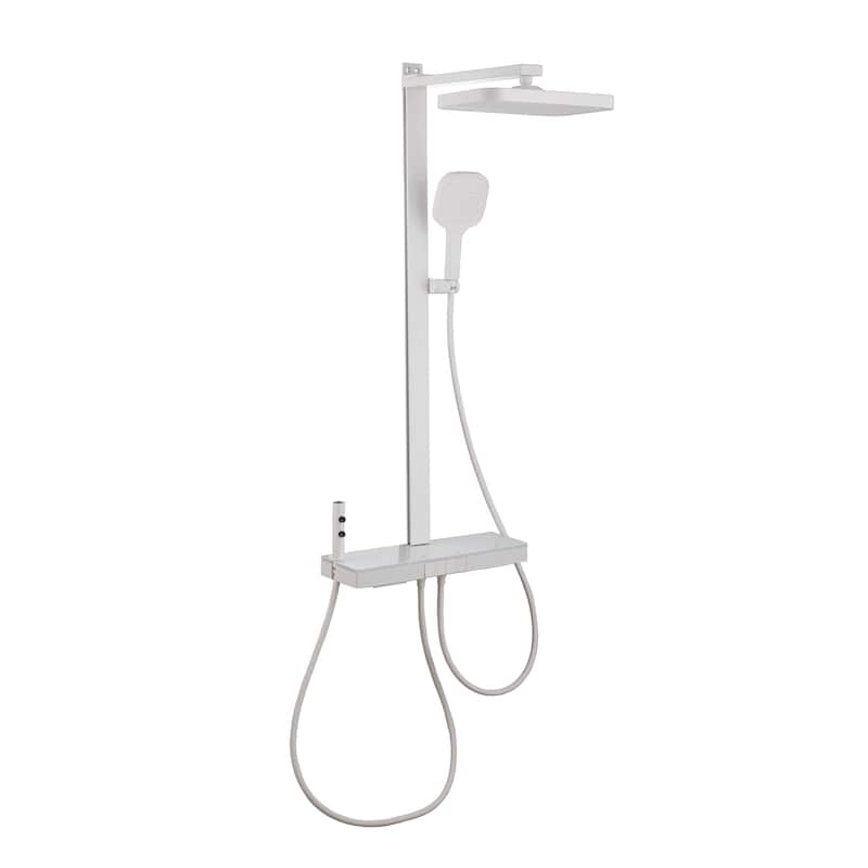 14.17" Digital Display Thermostatic Shower System with Rough in-Valve, Rainfall Shower Faucets