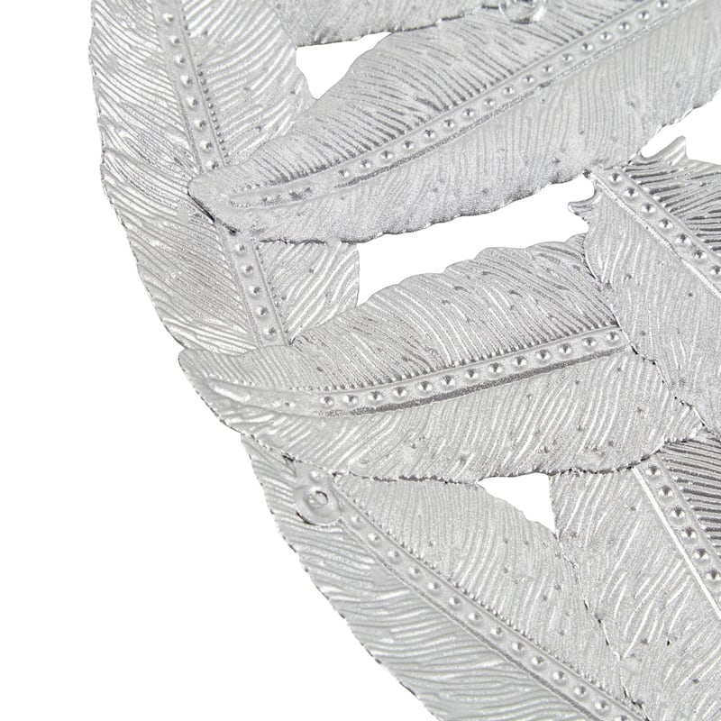 Madison Park Rosalie Textured Feather 3-piece Metal Disc Wall Decor Set