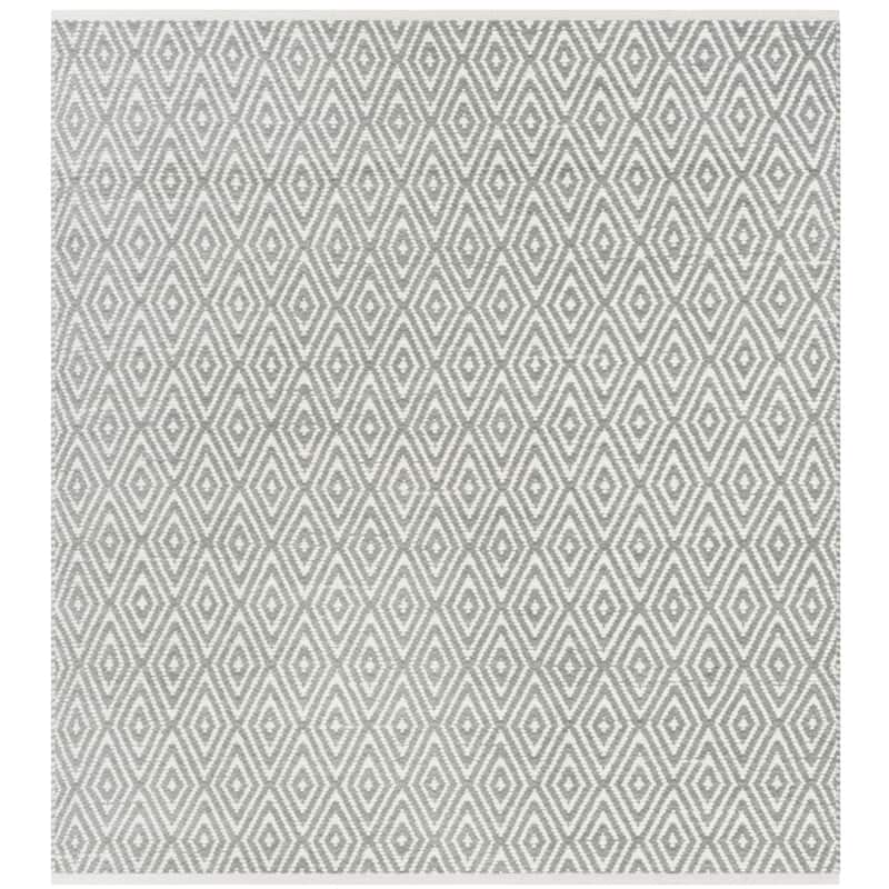 SAFAVIEH Handmade Boston Tirza Coastal Cotton Rug - 4' Square - Grey