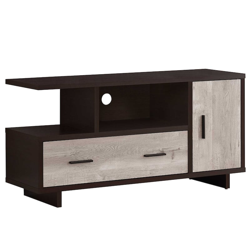 47 Inch Enclosed Storage TV Stand with One Door Cabinet and Cable Hole Suitable for Any Room - 47.25”L x 15.5”W x 23.75”H - Brown