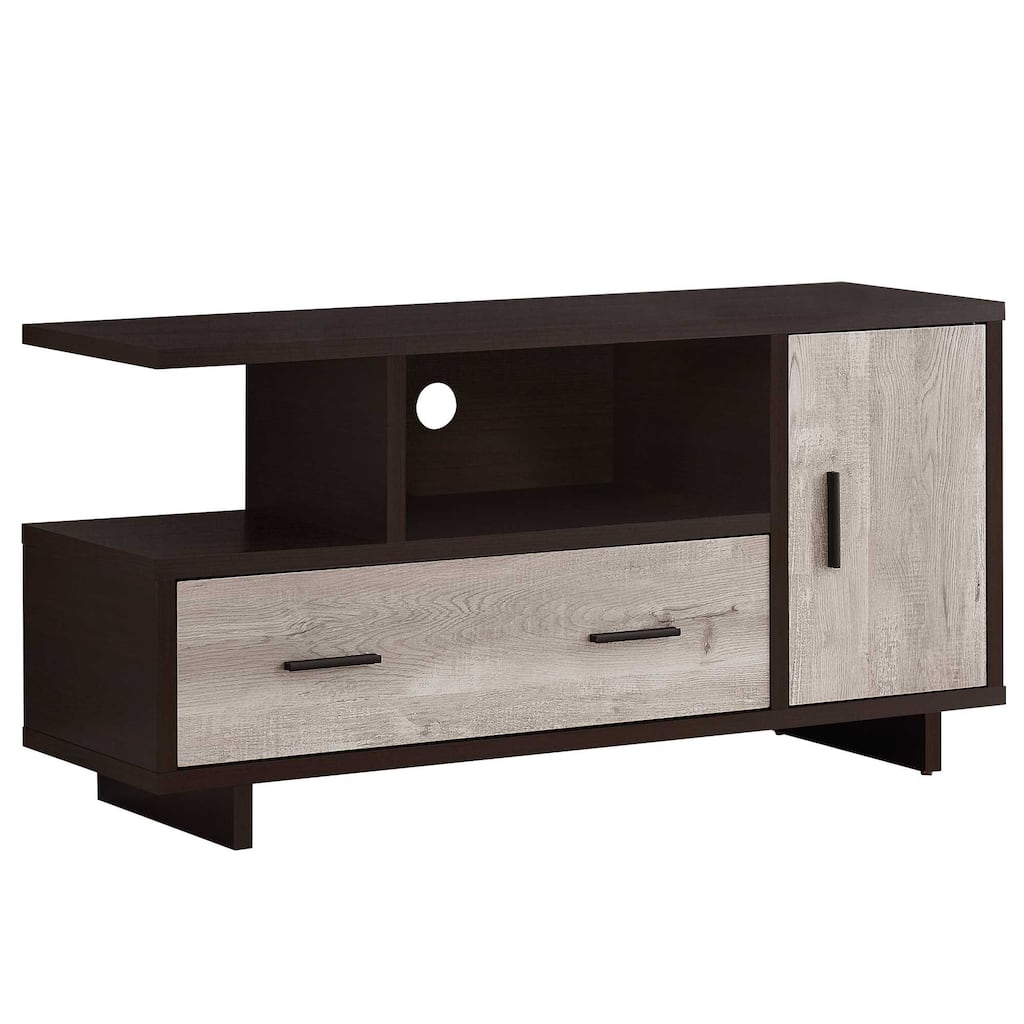 HomeRoots 47" Wood Brown Cabinet Enclosed Storage TV Stand - n/a