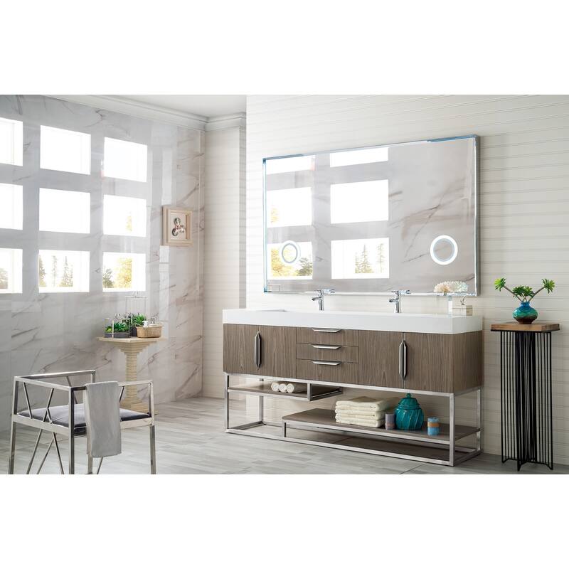 James Martin Vanities 983-V72D-R-BN-GW Columbia 72" Free Standing