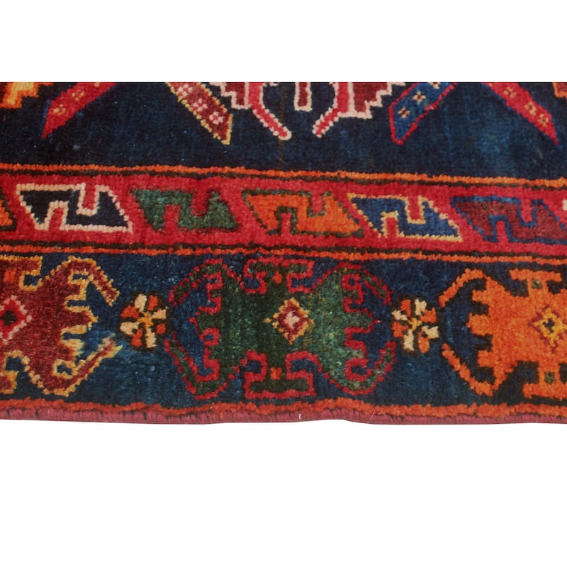 Fine Vintage Distressed Dax Navy/Red Runner - 2'11" x 10'5"