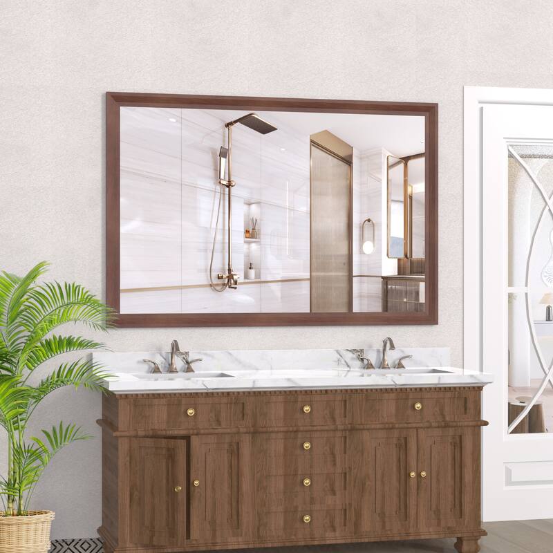 60"x40" Oversized Modern Rectangle Bathroom Mirror with Frame Decorative Large Wall Mirrors