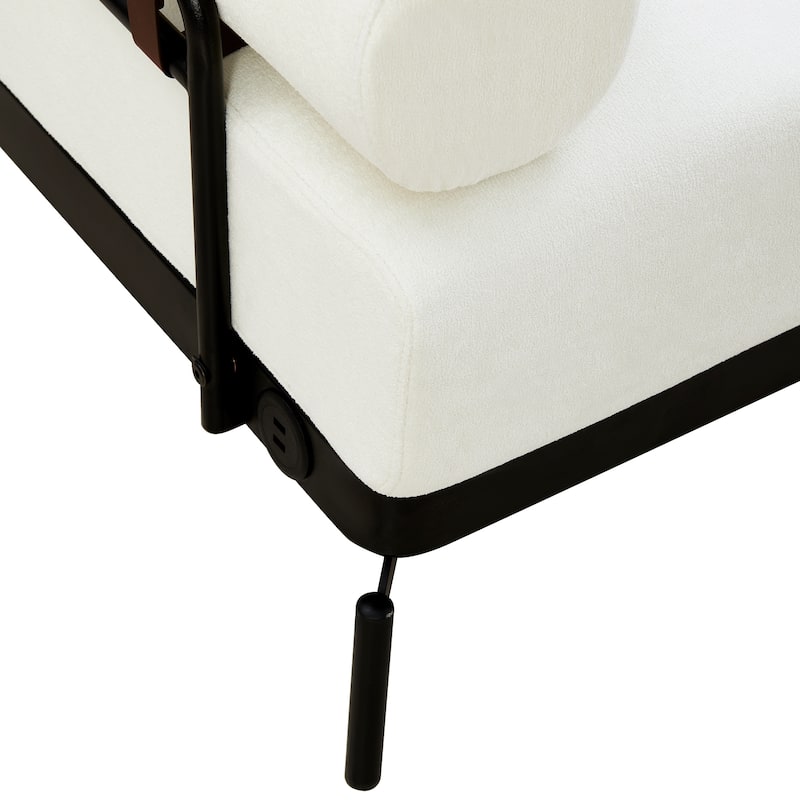 59" Chenille Modern Loveseat Sofa with USB Charging Ports, Cylindrical Armrests, and 440lb Capacity