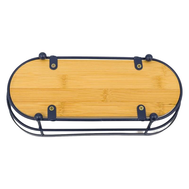 Oval Natural Bamboo Wooden Decorative Storage Organizer Tray - 11.3" x 5"