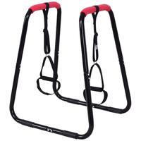 Costway Dipping Station Fitness Strength Training Exercise Dip Bar w Slings Loops