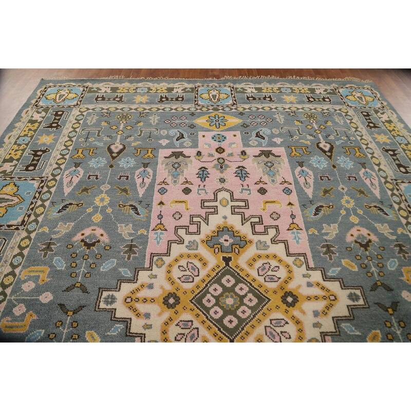 Tribal Geometric Heriz Serapi Oriental Area Rug Handmade Wool Carpet - 9'2" x 11'10"