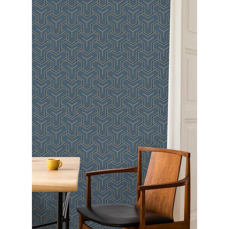 Advantage Gautier Blue Tessellate Wallpaper