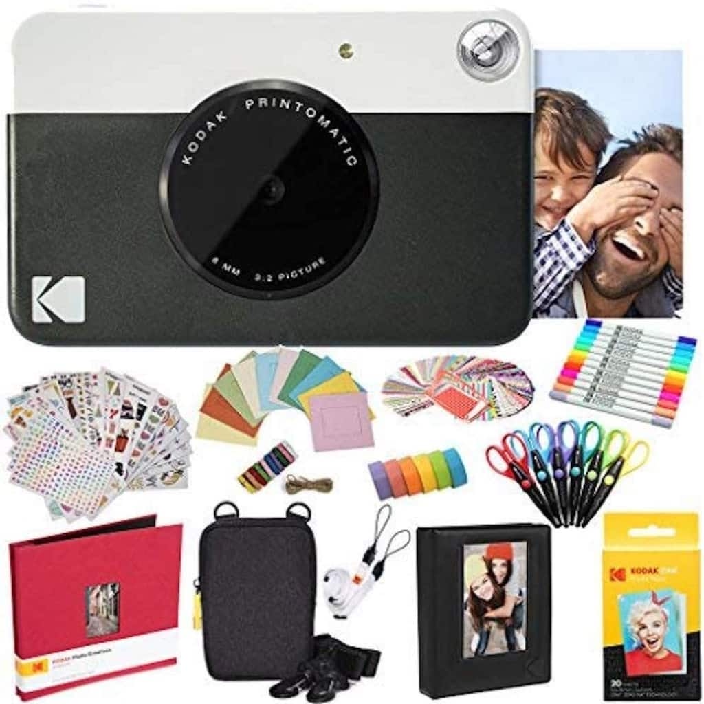 Kodak Printomatic Instant Print Camera, All-in-Bundle with Zink Paper, Photo Album & More - N/A