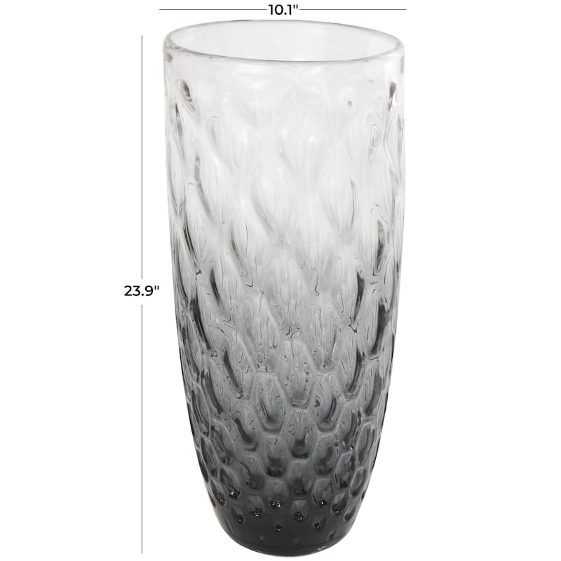 Black Glass Handmade Ombre Vase