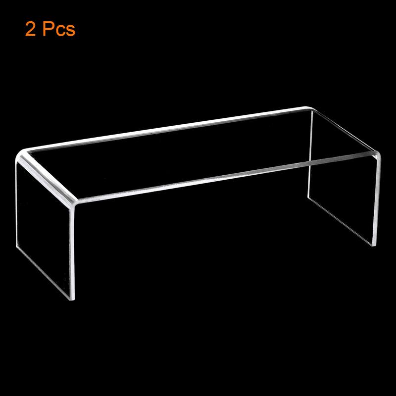Shoes Display Stand Rack, 200x80x65mm Acrylic Storage Shelf Holder Clear 2 Pcs