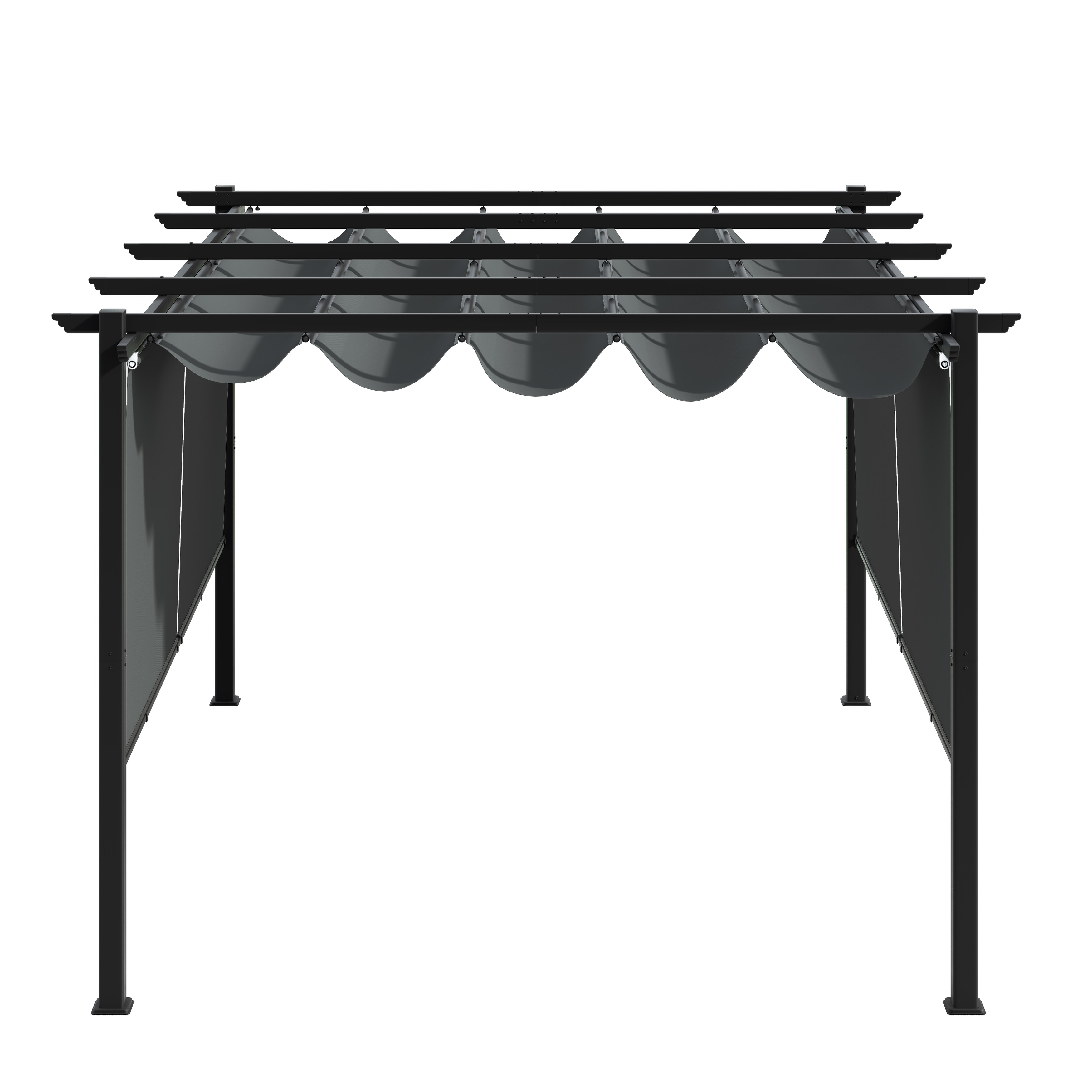 Corvus  Vern 10x13 FT Aluminum Retractable Patio Canopy Pergola