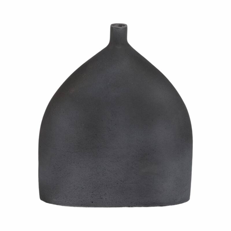 Decorative Sleek Sculptural Metal Vase - Contemporary Flower Vase