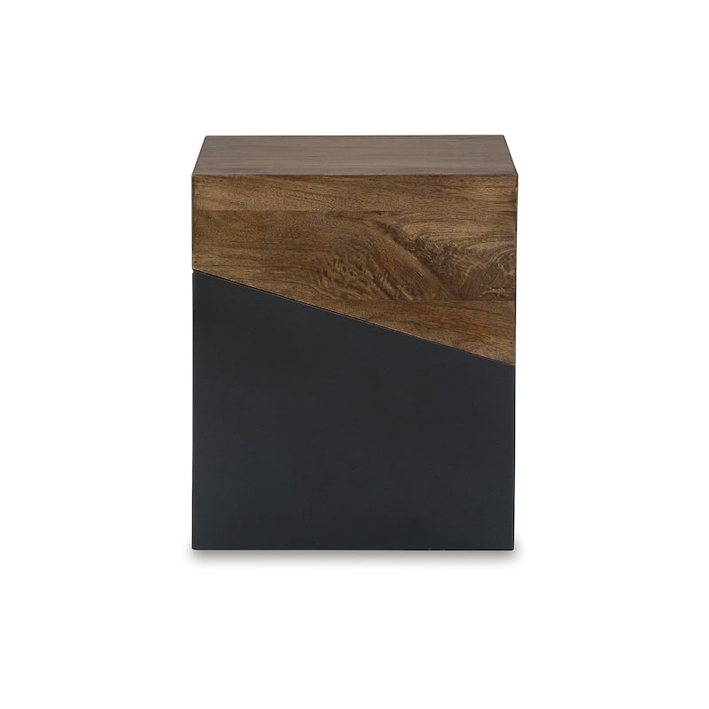 Trailbend Brown/Gunmetal Accent Table - 15"W x 15"D x 18"H