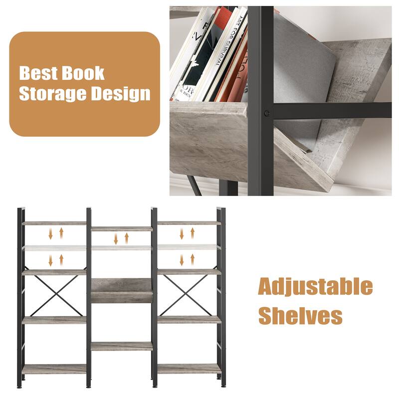 Futzca Bookshelf,Large Etagere Bookcase