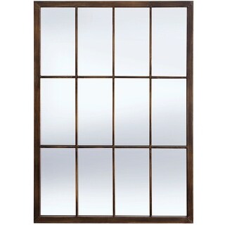 StyleCraft Bradley Bronze Metal Window Pane Wall Mirror - Bed Bath ...