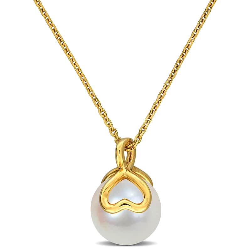 Miadora 9-9.5mm Cultured Freshwater Pearl Necklace in 14k Yellow Gold