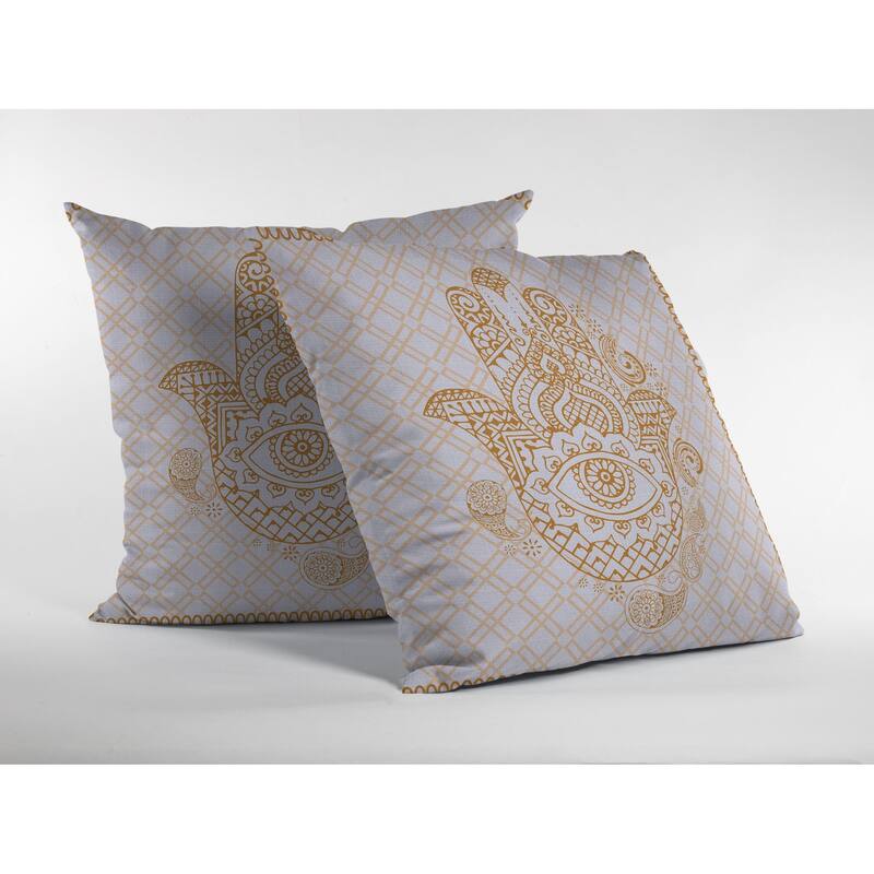 Amrita Sen Hamsa Hand Faux Suede Throw Pillow Zip