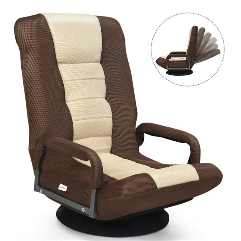 360 Degree Swivel Gaming Floor Chair with Foldable Adjustable Backrest