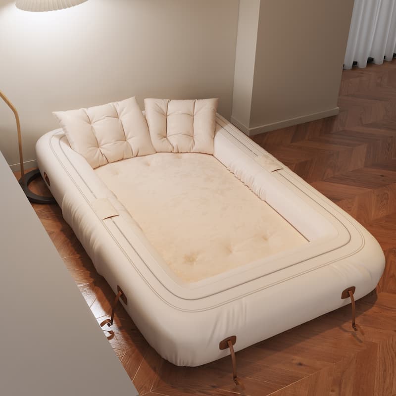 JASIWAY Modern Convertible Sleeper Sofa Chair Bed, White