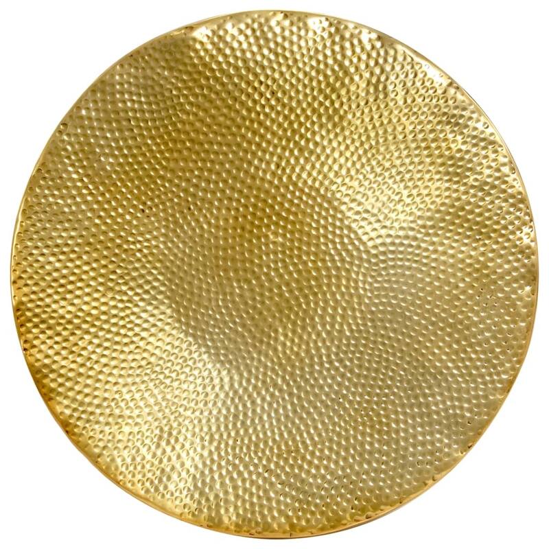 vidaXL Coffee Table Brass Hammered Aluminum Medium Decorative Inlays - 11.8 x 27.6 x 27.6