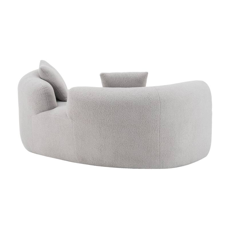 66.93 Inch Curved Grey Loveseat with Foam+Spring, No Assembly, 350 lbs Capacity