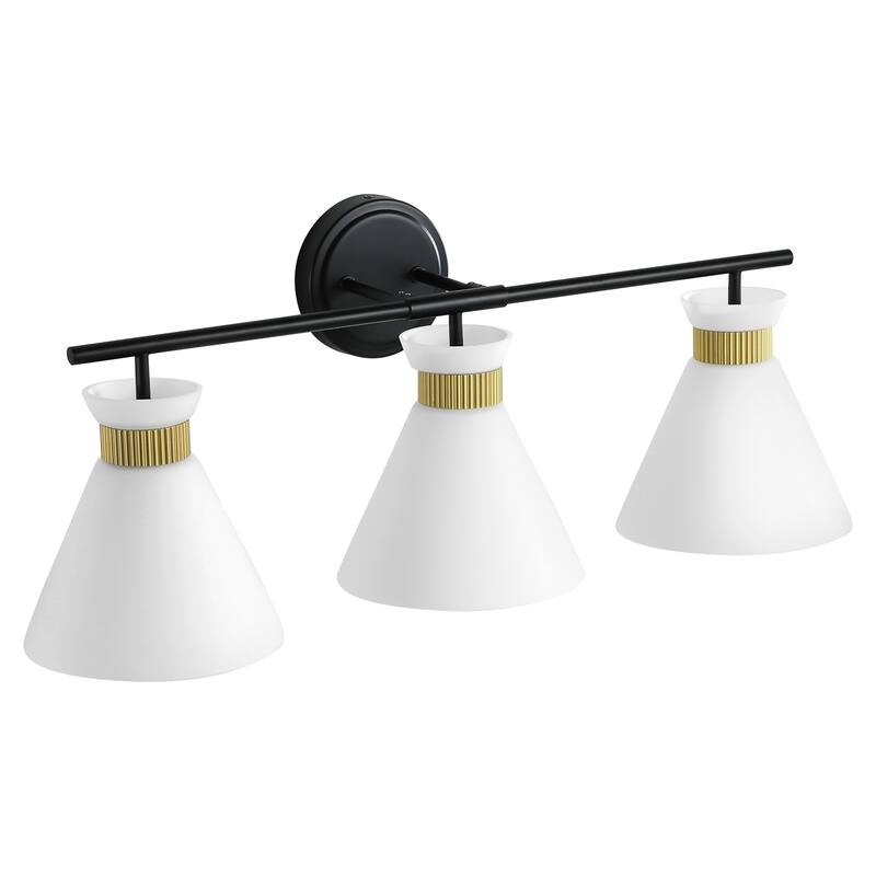 Dimmable Bathroom Vanity Light with Glass Shade