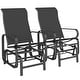 preview thumbnail 2 of 7, Outsunny Outdoor Glider Chair Set of 2, Gliders for Outside Patio with Smooth Rocking Mechanism , Black