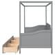 preview thumbnail 13 of 15, Twin Size Wooden Canopy Bed Daybed with 3 in 1 Storage Drawers and Headboard, Wood Frame Guardrail Bed