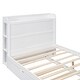 preview thumbnail 10 of 20, Full Size Platform Bed with Storage Headboard Multifunctional Wooden Bedframe with Twin Size Trundle for Kids Teens Bedroom