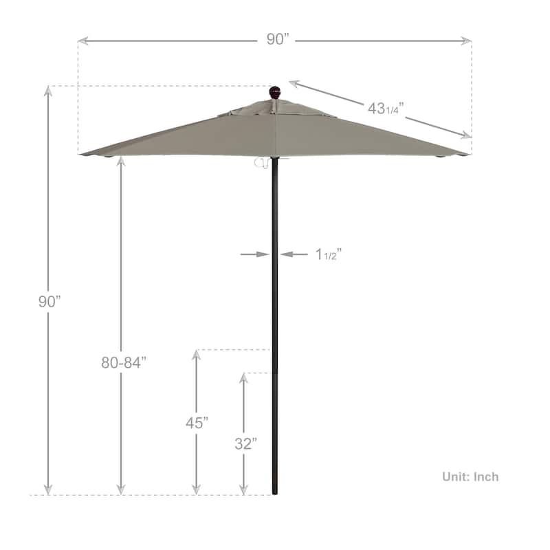 California Umbrella 7.5' Venture Series Patio Umbrella, Bronze Aluminum Pole Fiberglass Ribs Push Lift, Olefin Royal Blue