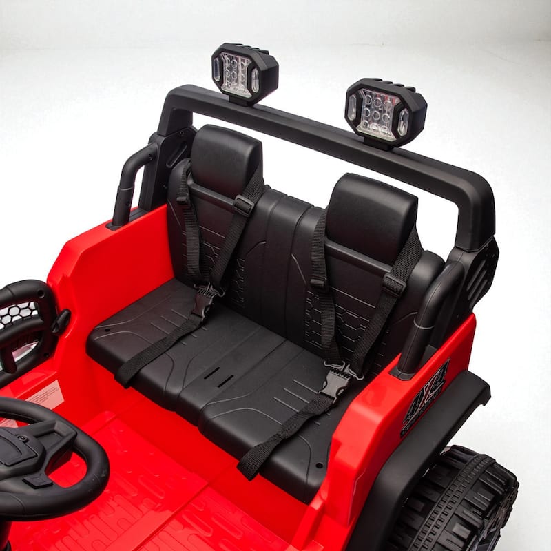 24V 2-Seater Kids Electric Car with 400W Motor, Remote Control, 4-Wheel Suspension, Bluetooth Music, USB/MP3 & LED Searchlights